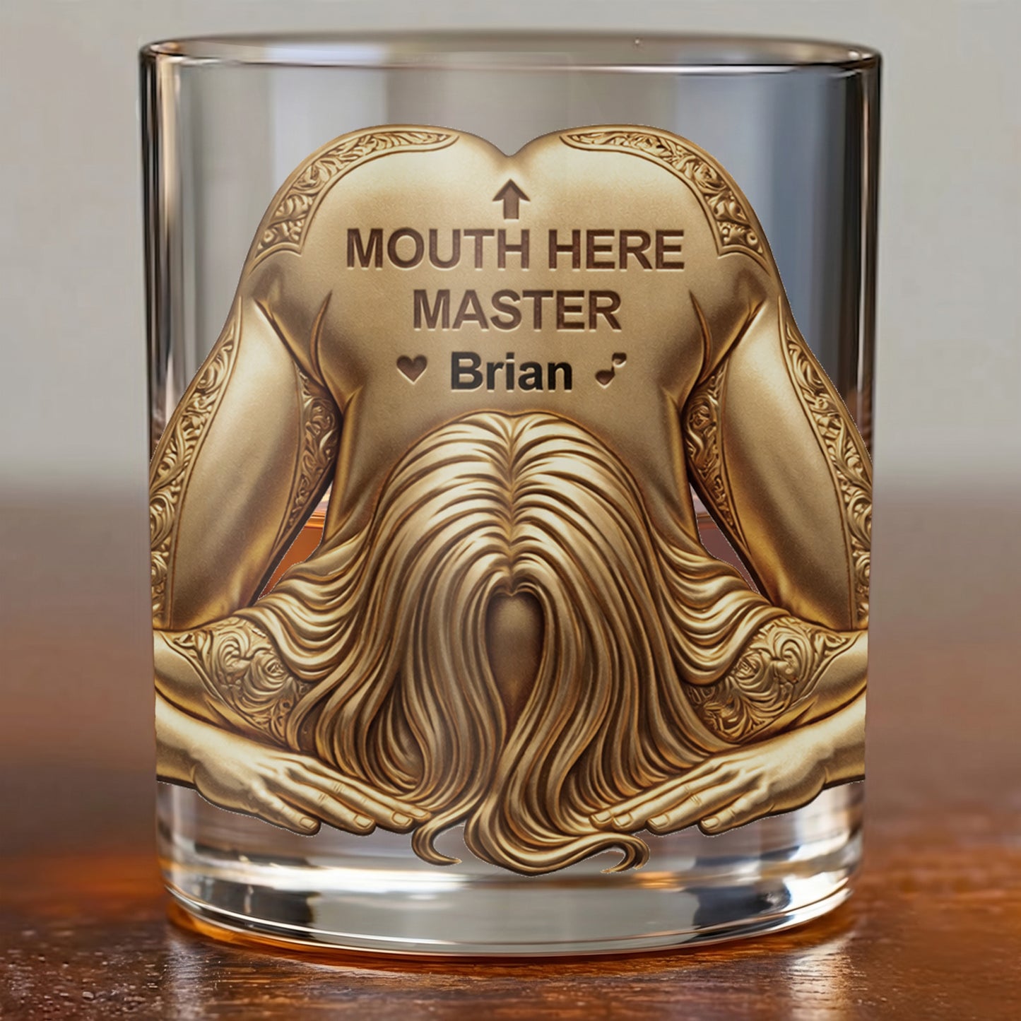 Personalized Naughty Whiskey Glass - Funny Romantic Adult Gift