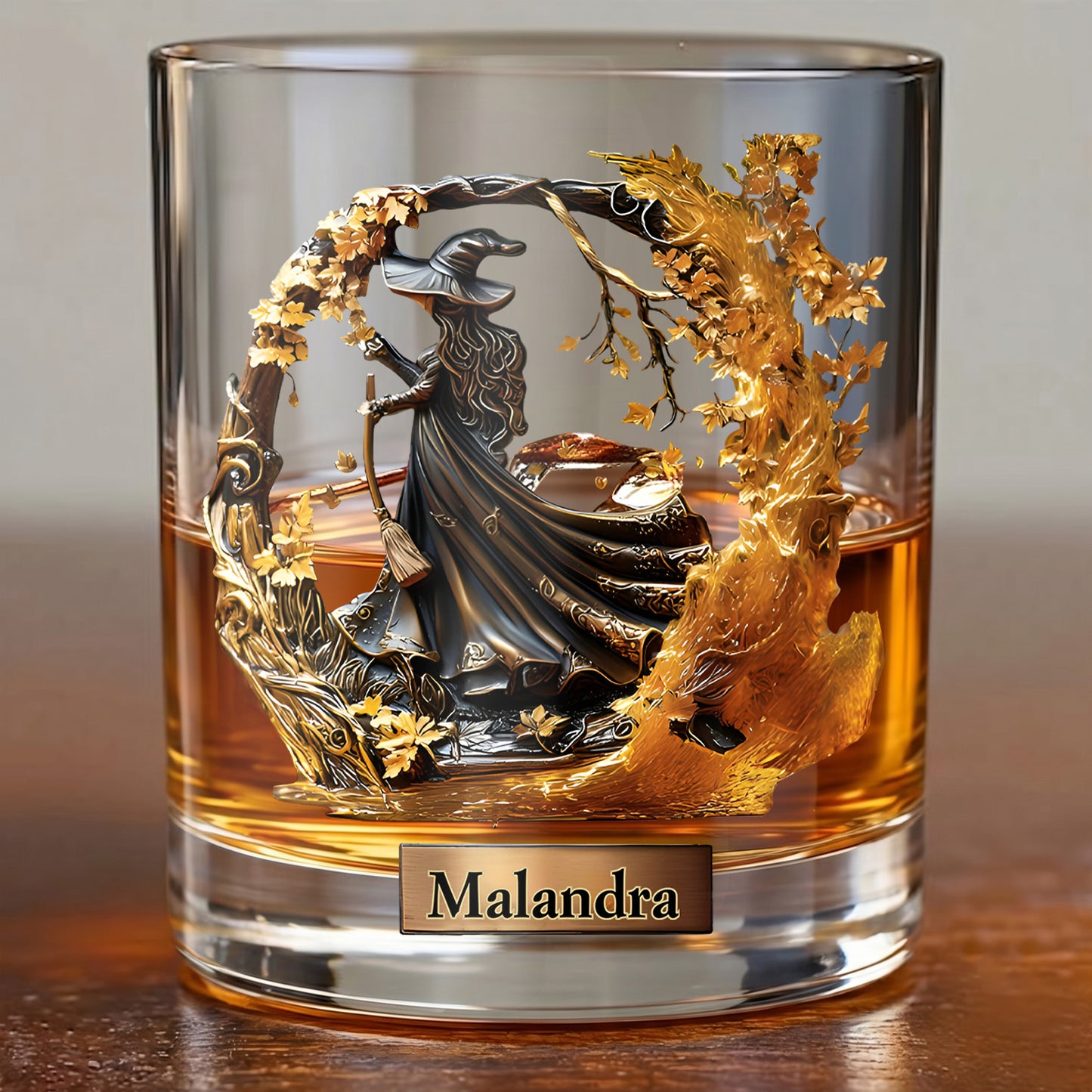 Personalized Witch Whiskey Glass - Custom Halloween Barware Gift