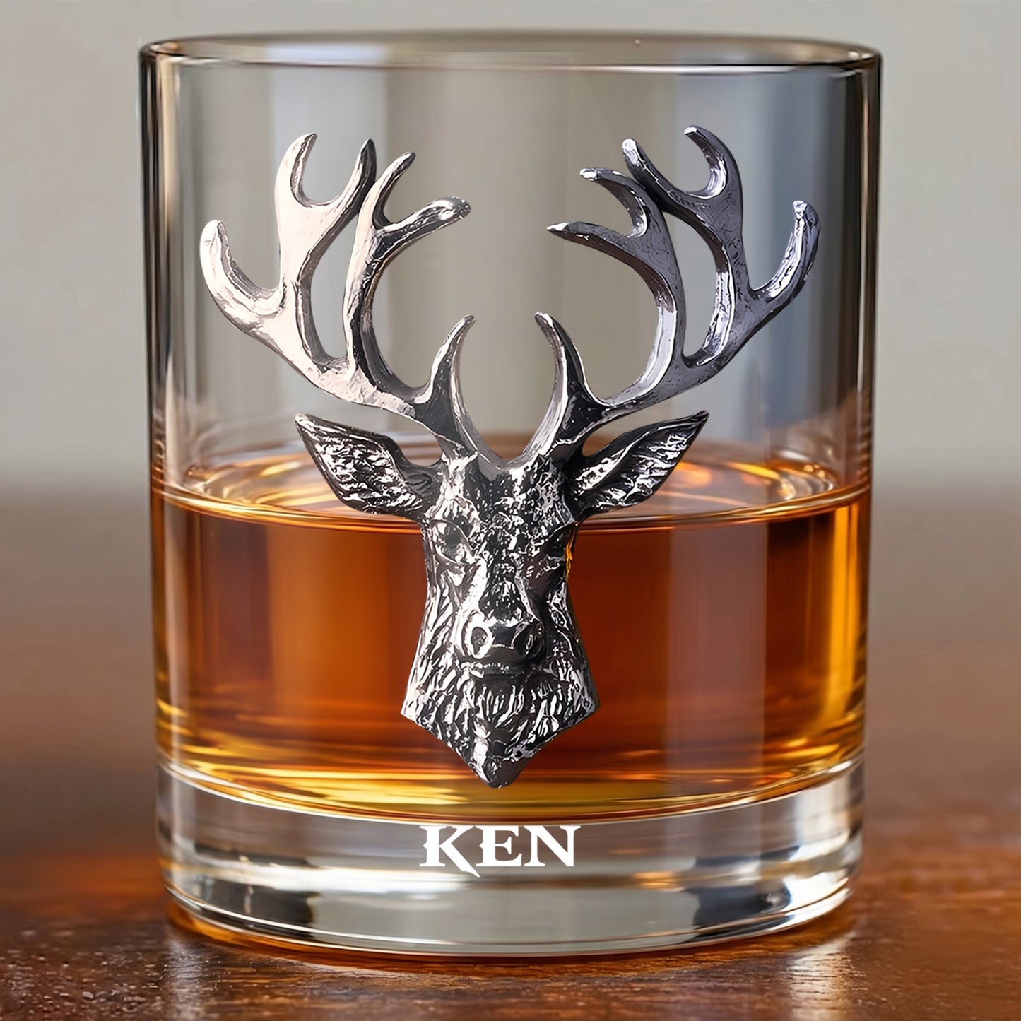 Personalized Stag Whiskey Glass - Custom Scottish Deer Gift