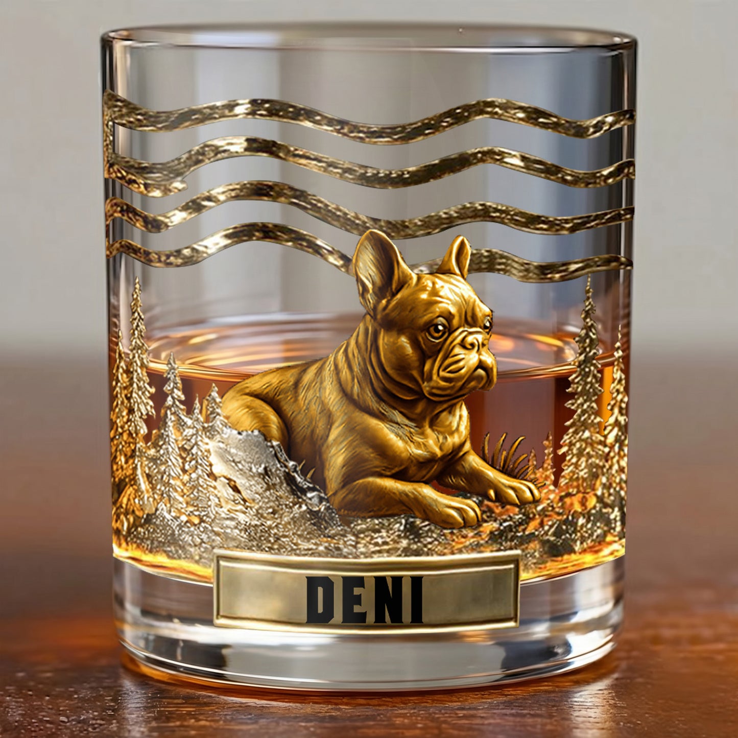 Personalized French Bulldog Whiskey Glass - Custom Dog Lover Gift