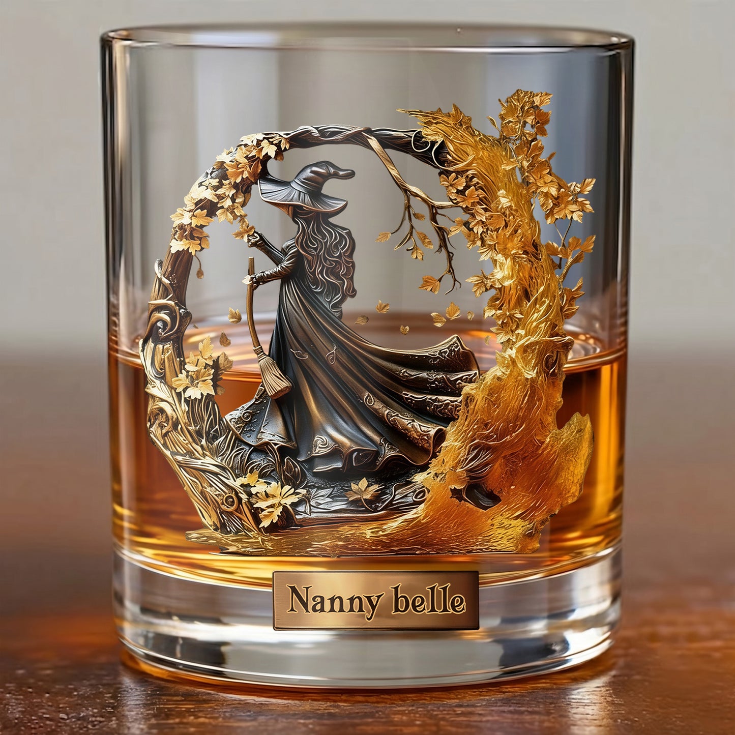 Personalized Witch Whiskey Glass - Custom Fantasy Halloween Gift