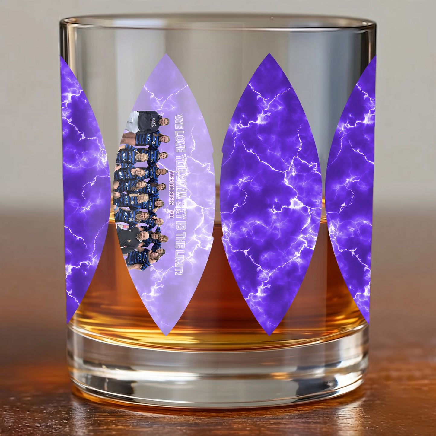 Personalized Photo Whiskey Glass - Custom Team & Sports Gift