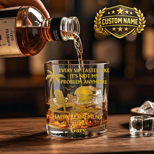 Personalized Retirement Whiskey Glass - Custom Farewell Gift