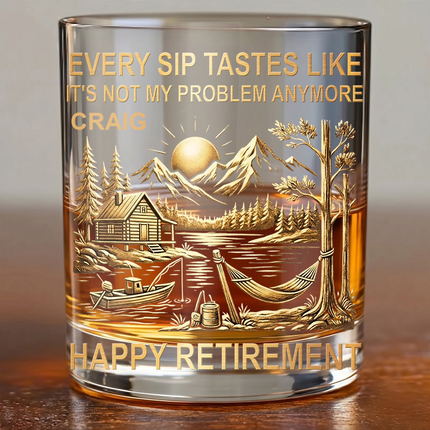 Personalized Retirement Whiskey Glass - Custom Farewell Gift