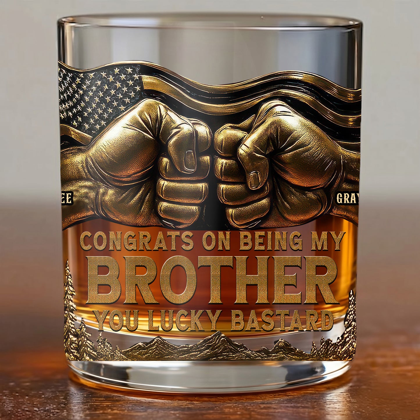 Personalized Brother Whiskey Glass - Custom Funny Sibling Gift