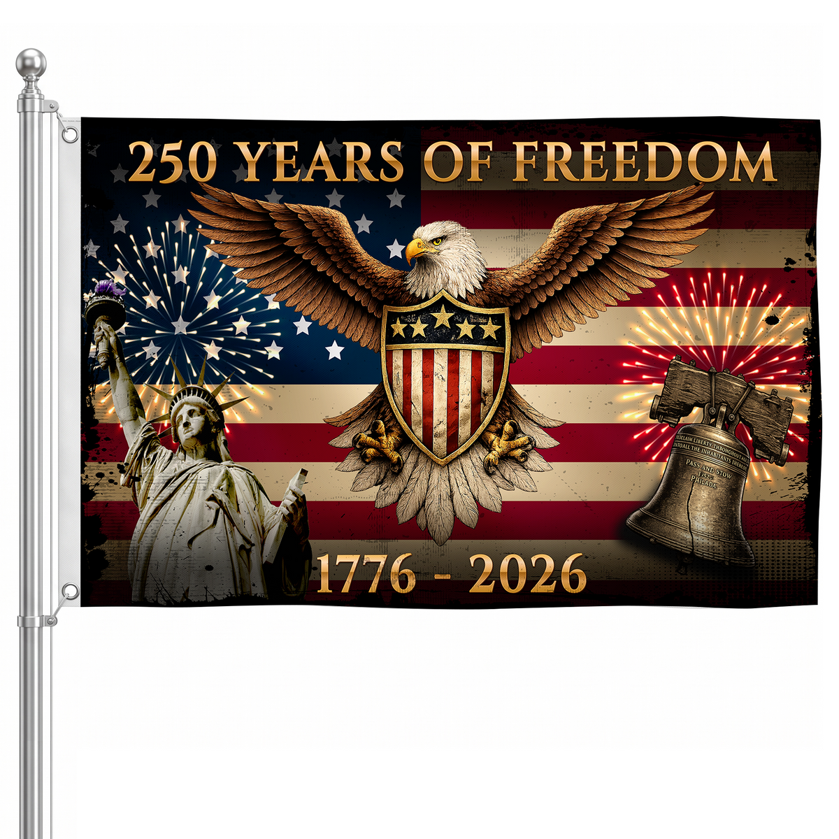 250 Years of Freedom Flag | 1776-2026 Eagle & Liberty Bell Flags
