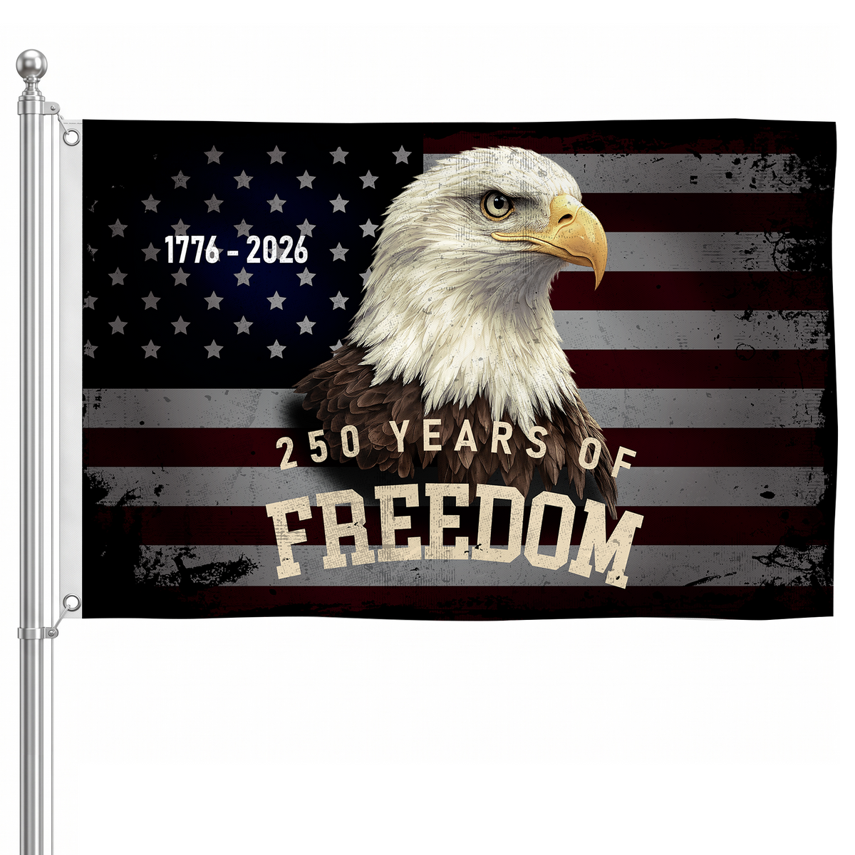 Happy 250th Birthday America Flag | 250 Years of Freedom Vintage Eagle Flags
