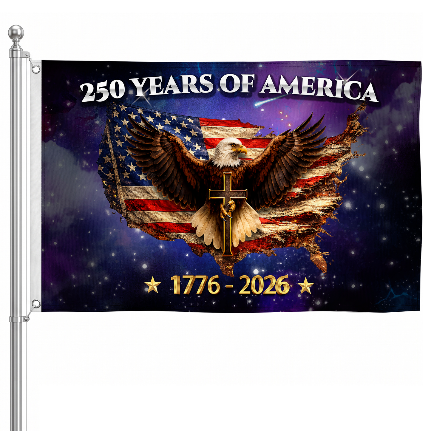 250 Years of America Flag | 1776-2026 Eagle Cross Flags