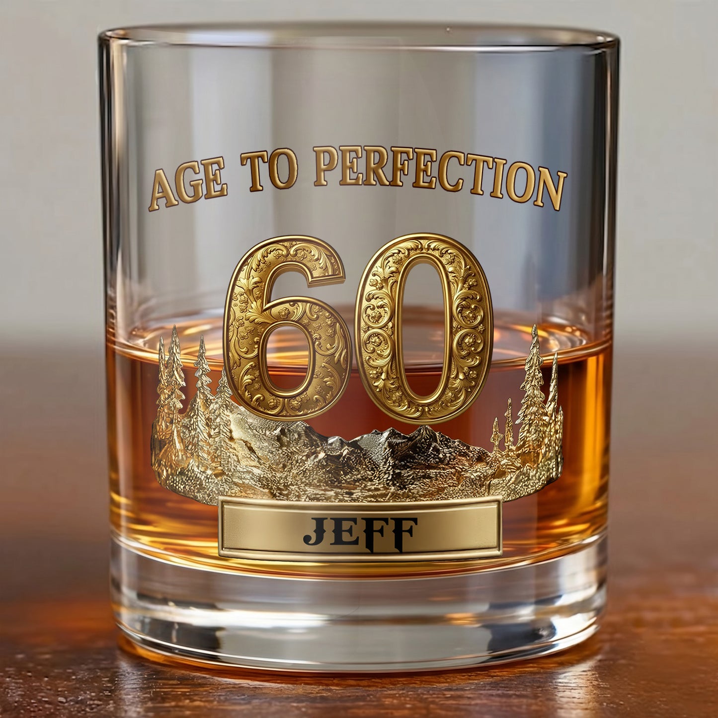 Personalized 60th Birthday Whiskey Glass - Custom Milestone Gift