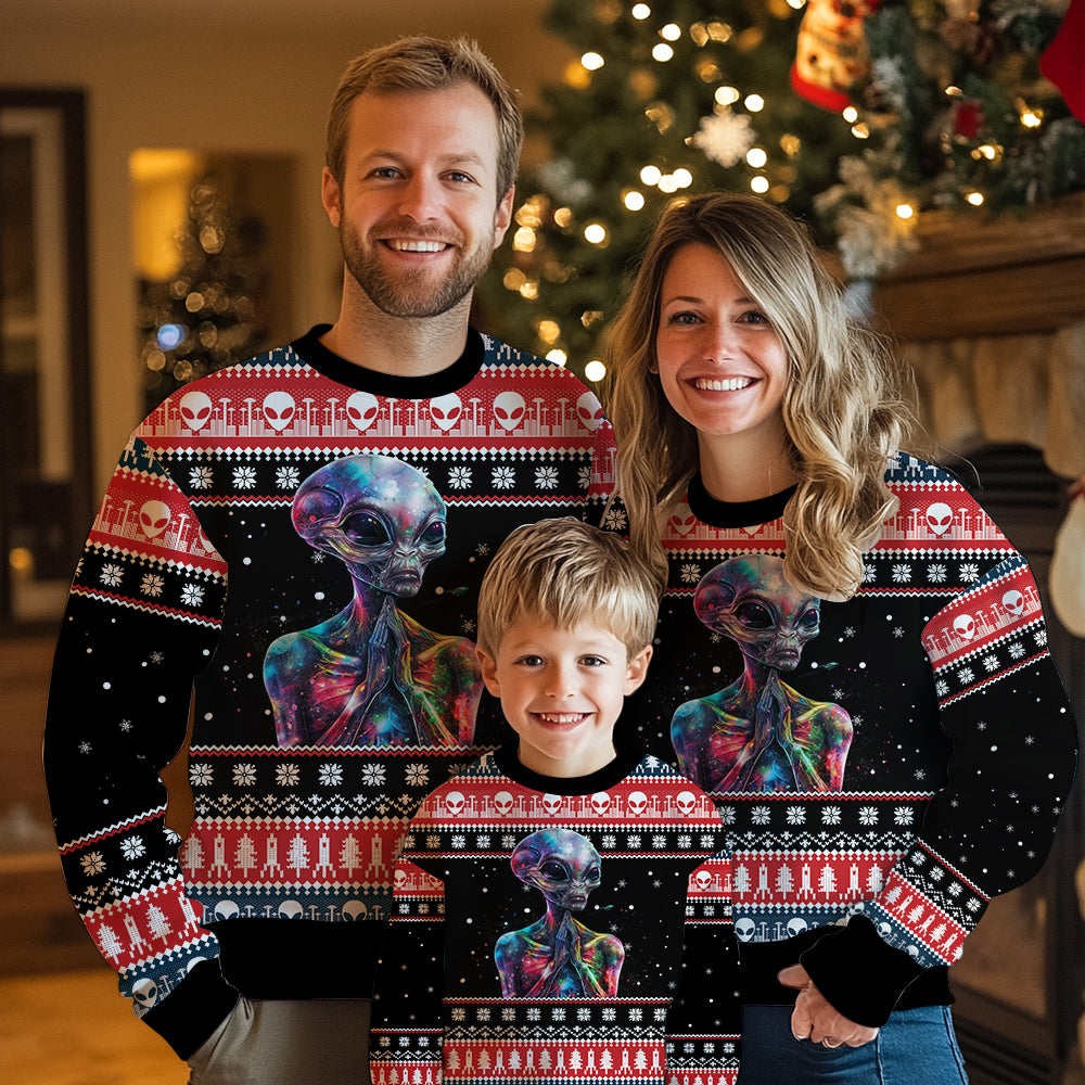 Funny Alien Ugly Christmas Sweater