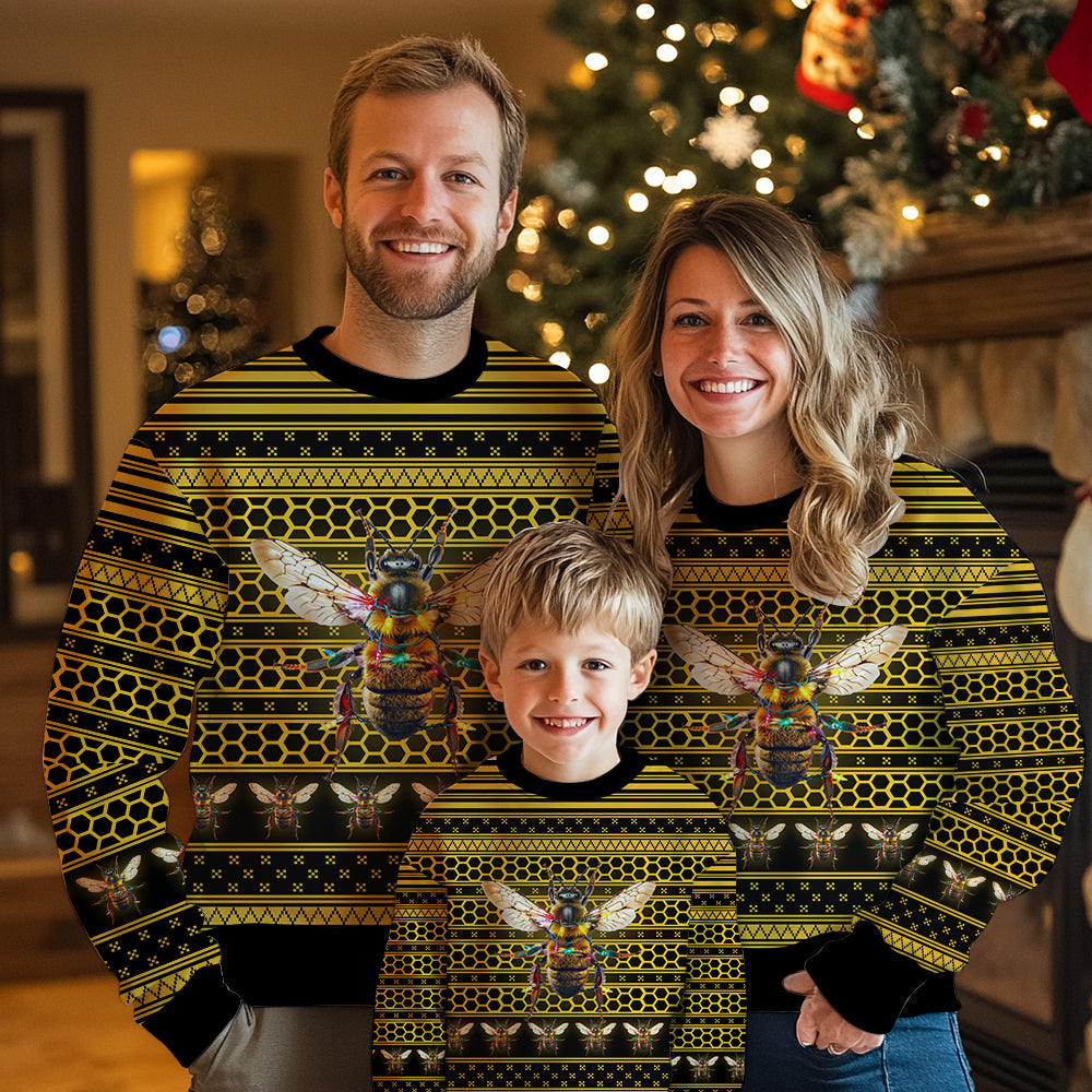 Festive Honeybee Ugly Christmas Sweater
