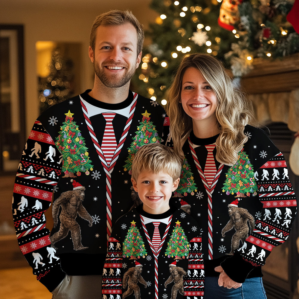 Bigfoot Suit & Tie Ugly Christmas Sweater