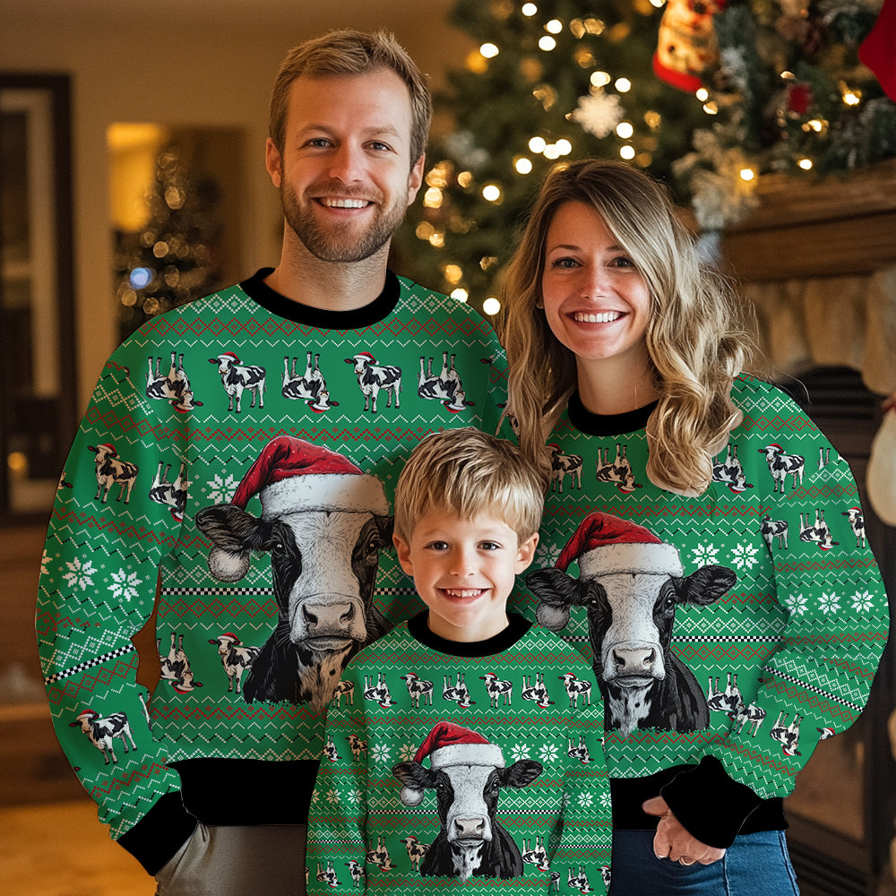 Festive Cow Ugly Christmas Sweater