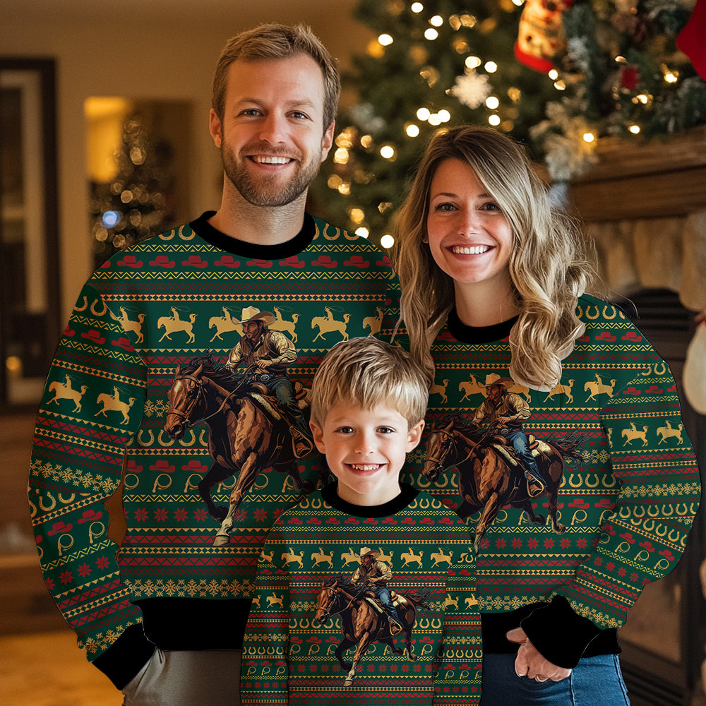 Western Cowboy Ugly Christmas Sweater