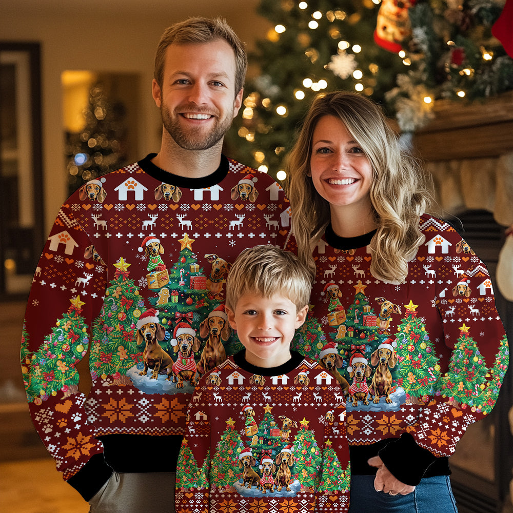Dachshund Christmas Tree Ugly Christmas Sweater