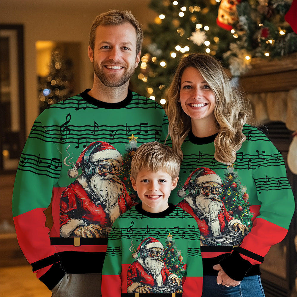 DJ Santa Claus Ugly Christmas Sweater