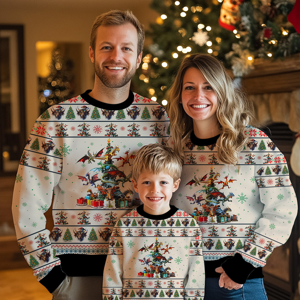 Fantasy Dragon Christmas Tree Ugly Christmas Sweater