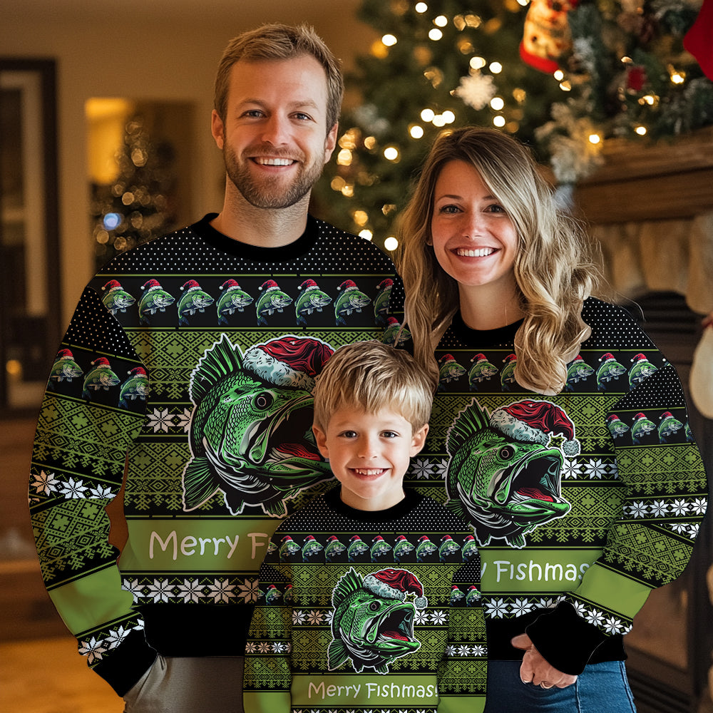 Bass Fishing Ugly Christmas Sweater