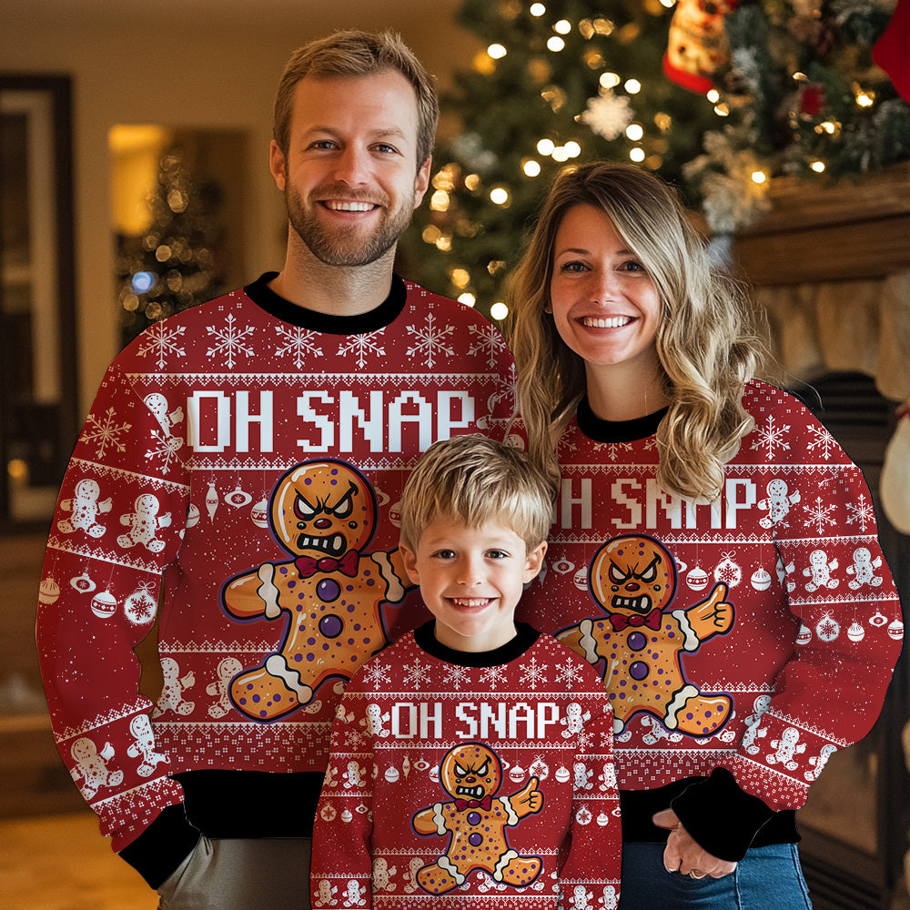 "Oh Snap" Gingerbread Man Ugly Christmas Sweater