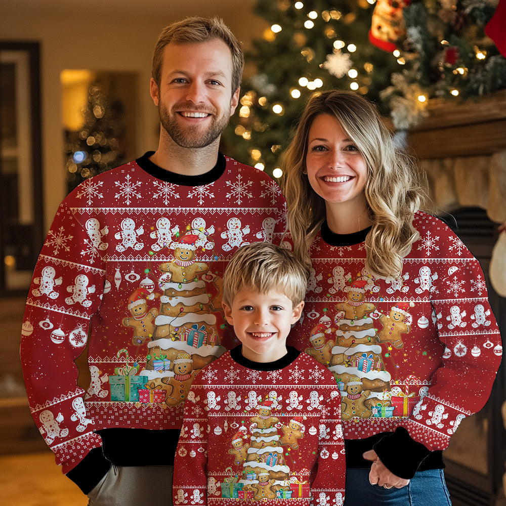 Festive Gingerbread Christmas Tree Ugly Christmas Sweater