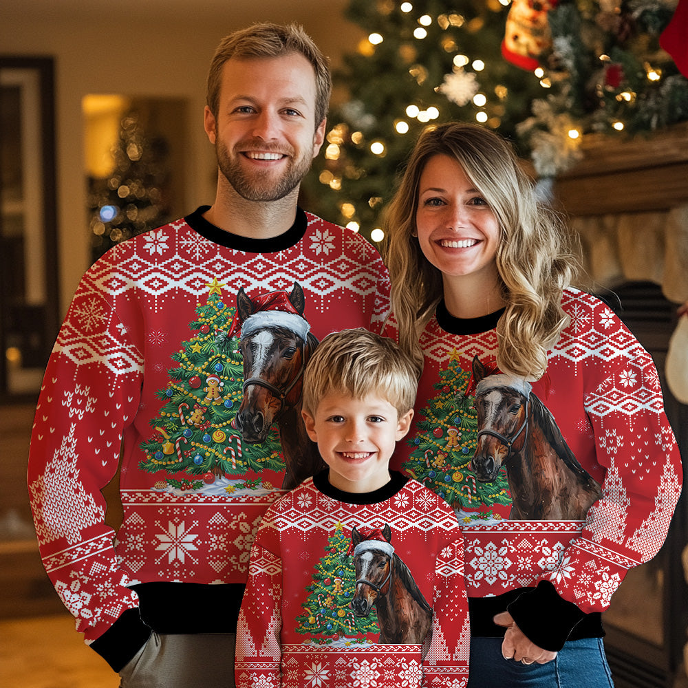 Horse Christmas Tree Ugly Christmas Sweater