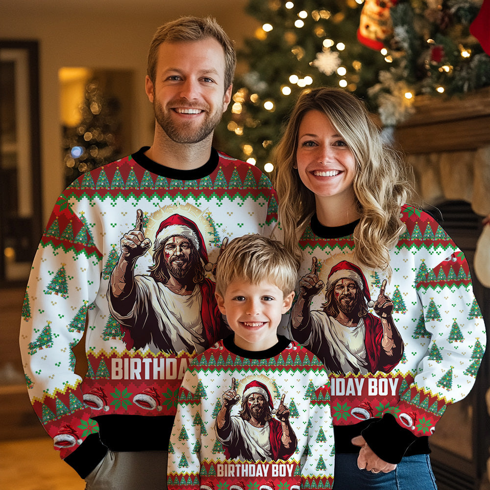 Jesus Birthday Boy Ugly Christmas Sweater