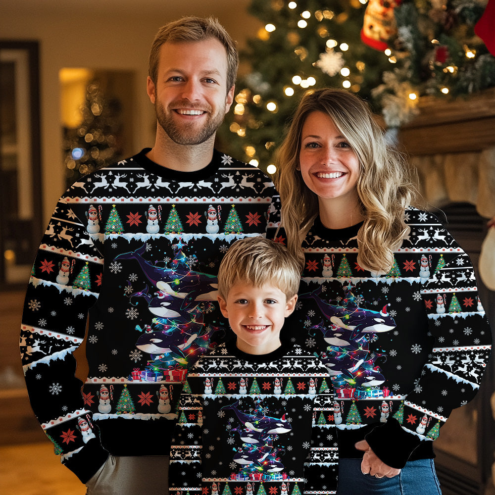 Orca Christmas Tree Ugly Christmas Sweater