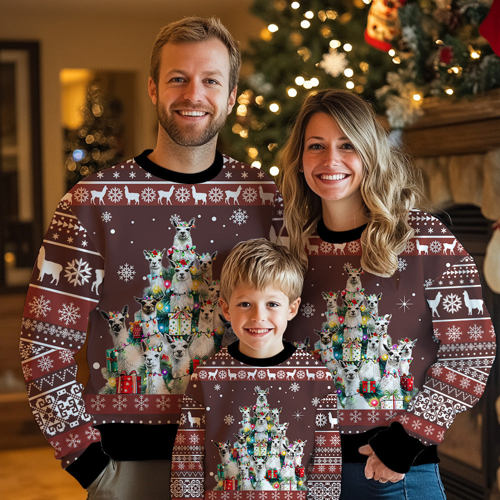 Llama Christmas Tree Ugly Christmas Sweater