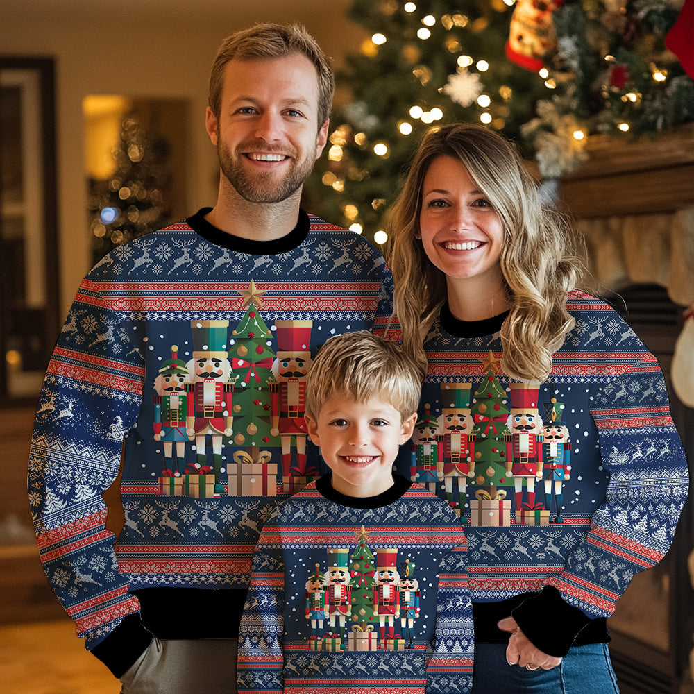 Festive Nutcrackers Christmas Tree Ugly Christmas Sweater