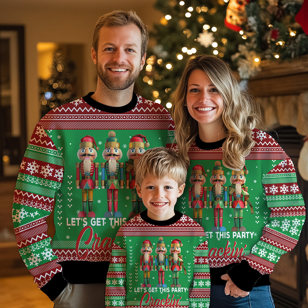 Let's Get This Party Crackin' Nutcracker Ugly Christmas Sweater