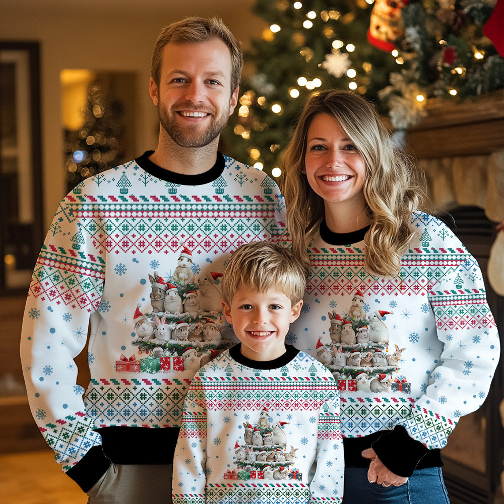 Rabbit Christmas Tree Ugly Christmas Sweater