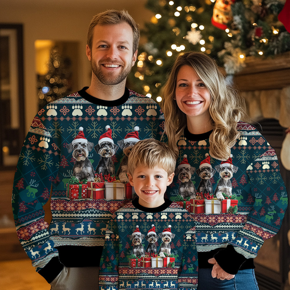 Festive Schnauzer Ugly Christmas Sweater