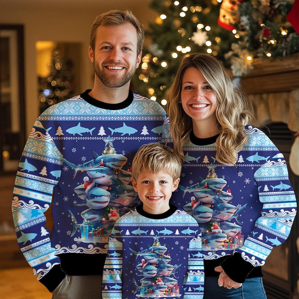 Shark Christmas Tree Ugly Christmas Sweater