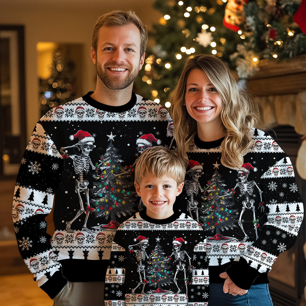 Festive Skeletons Ugly Christmas Sweater