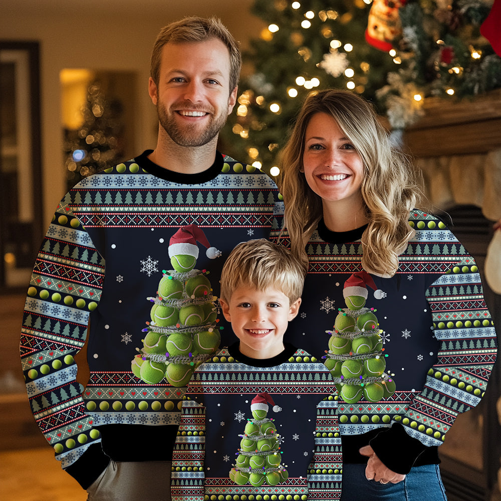 Tennis Ball Christmas Tree Ugly Christmas Sweater