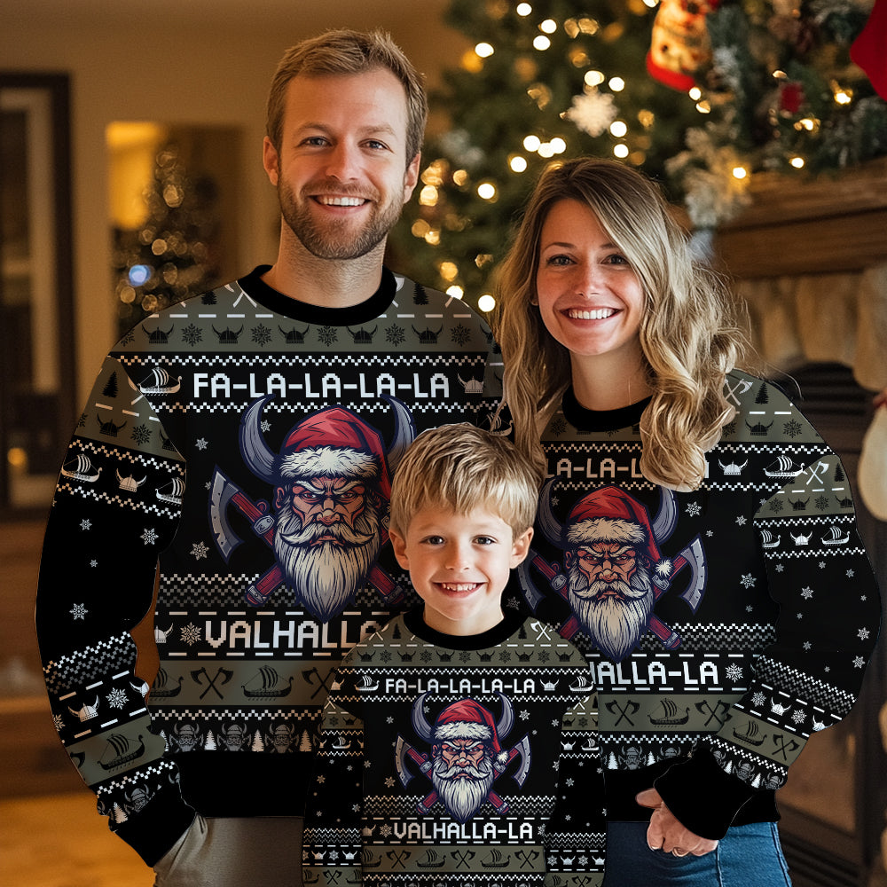 Valhalla-La Viking Santa Ugly Christmas Sweater