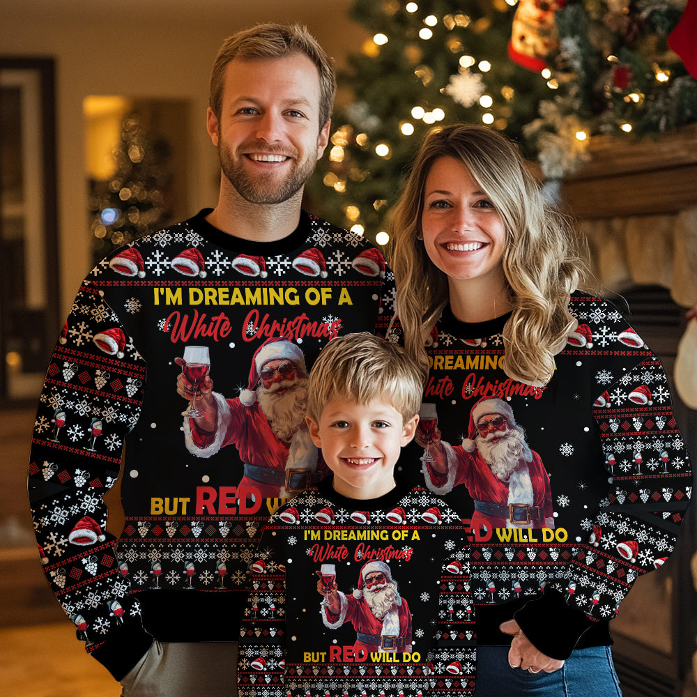 Funny Santa Wine Ugly Christmas Sweater