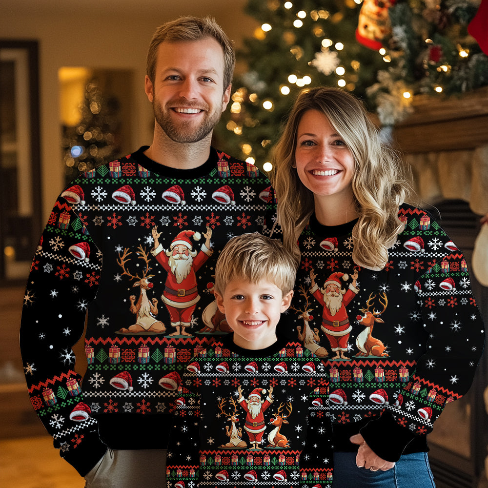 Funny Santa Yoga Ugly Christmas Sweater