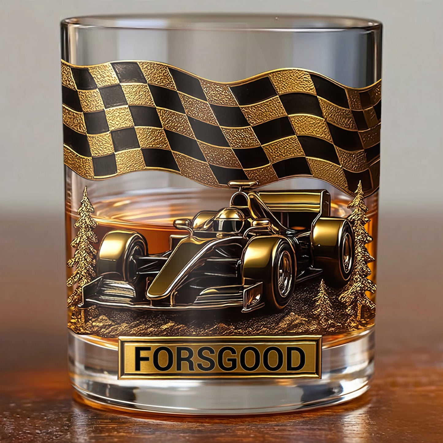 Personalized Racing Whiskey Glass - Custom Formula Car Gift