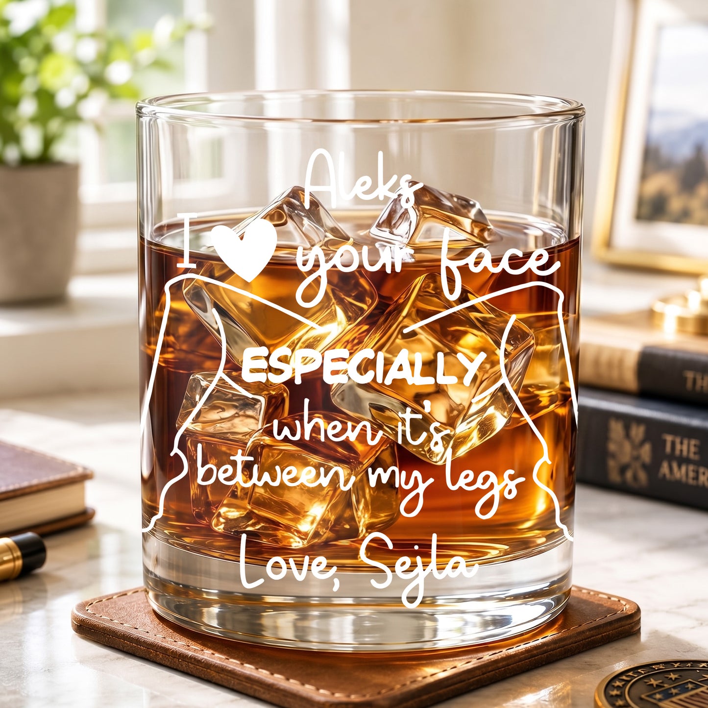 Personalized Naughty Adult Humor Whiskey Glass - Funny Gift For Him