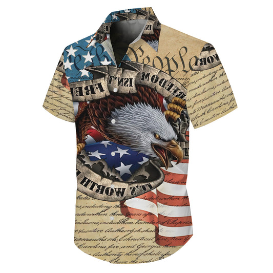 Patriotic Eagle US Flag Hawaiian Shirt for Men & Women We The People Aloha
