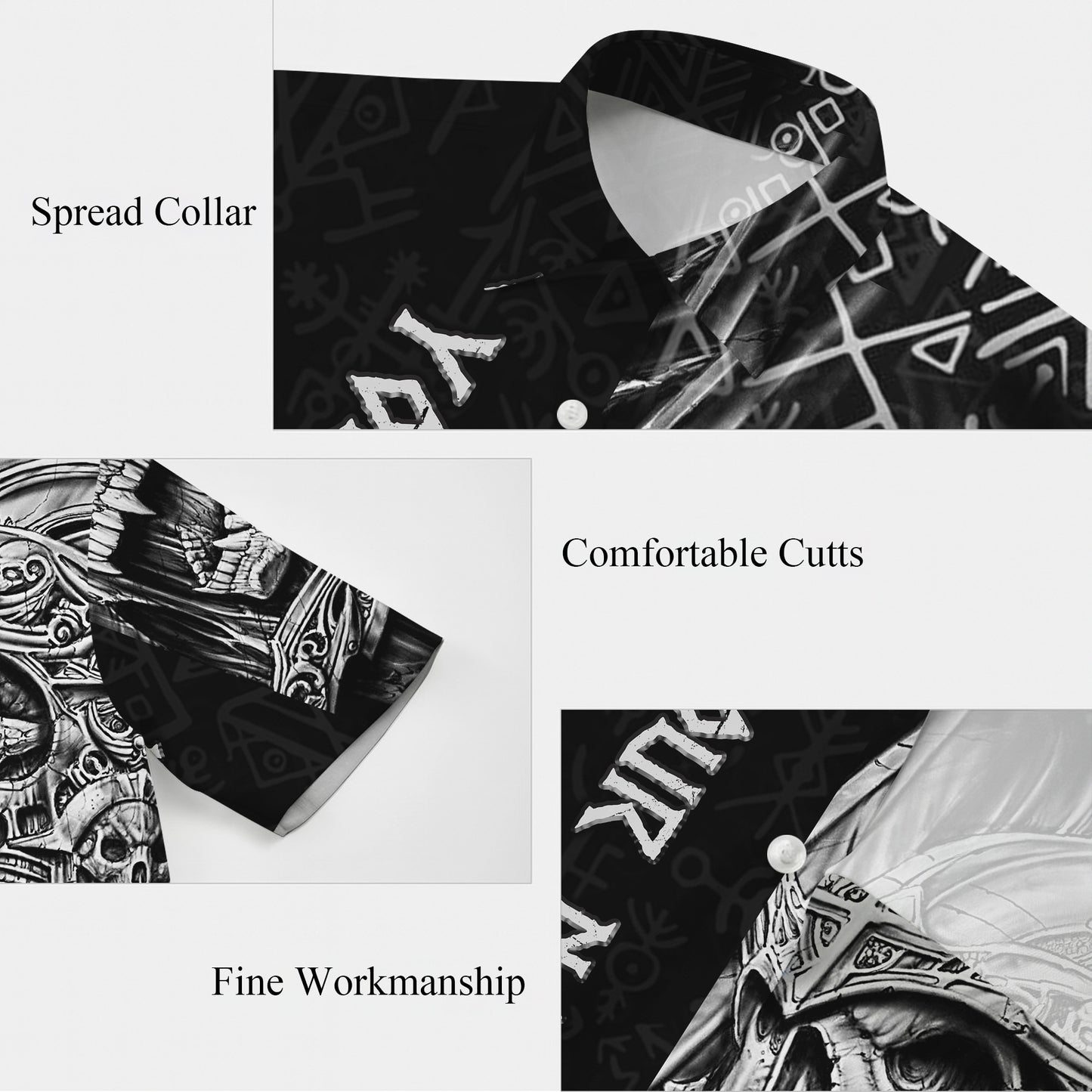 Personalized Gothic Warrior Skull Hawaiian Shirt for Men & Women Dark Aloha