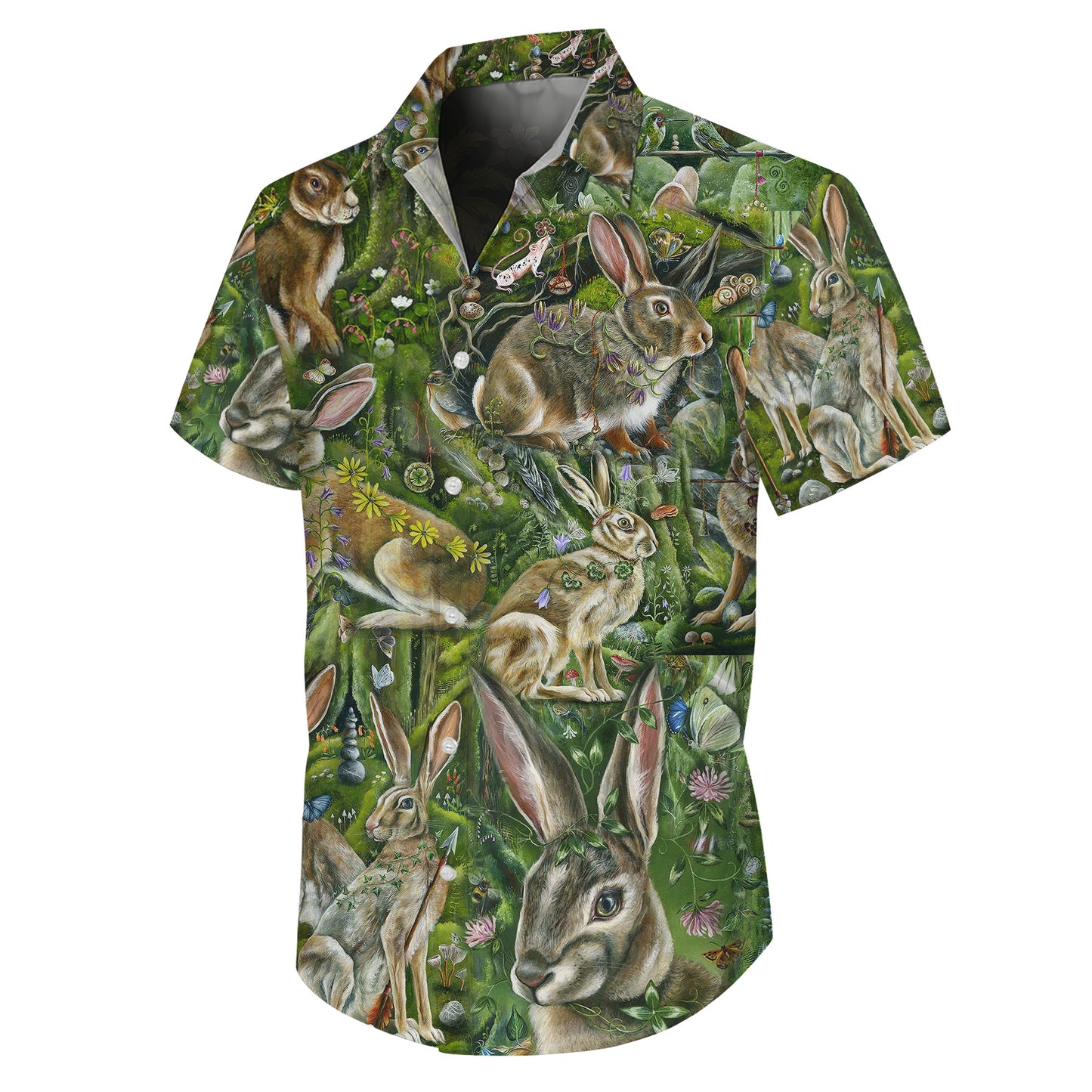 Woodland Forest Rabbit Hawaiian Shirt for Men & Women Nature Aloha