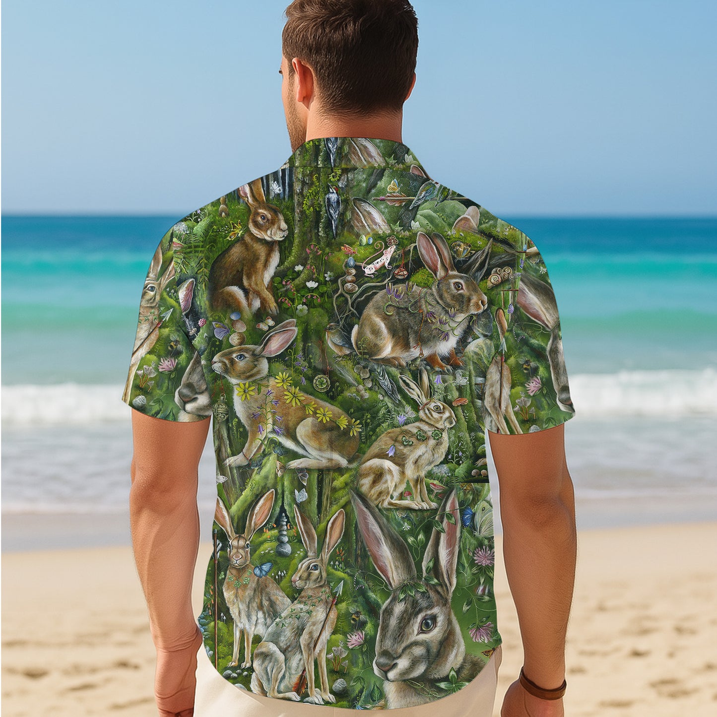 Woodland Forest Rabbit Hawaiian Shirt for Men & Women Nature Aloha