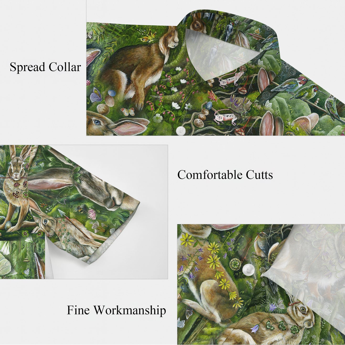 Woodland Forest Rabbit Hawaiian Shirt for Men & Women Nature Aloha