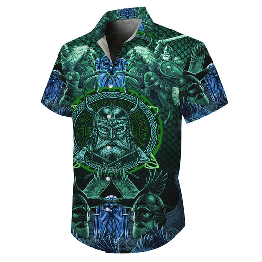 Nordic Viking Warrior Hawaiian Shirt for Men & Women Valhalla Aloha