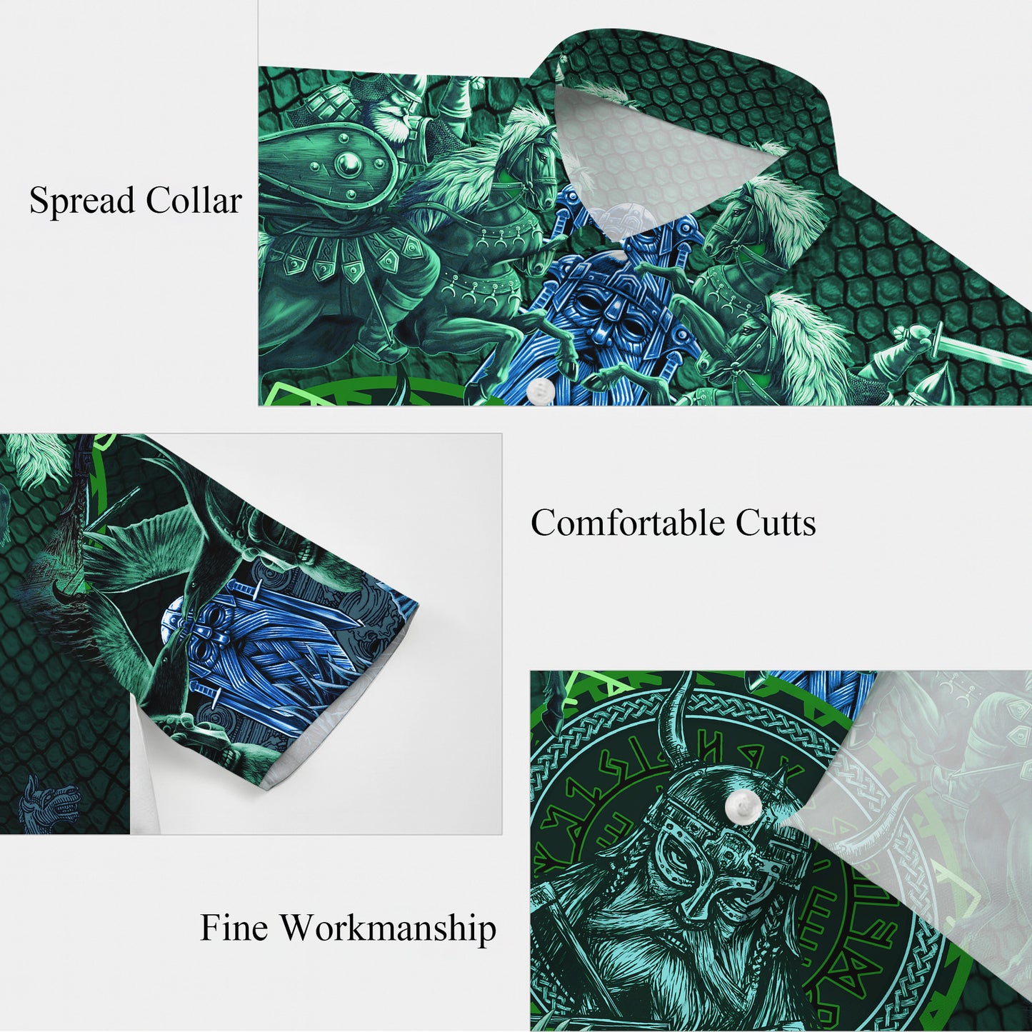 Nordic Viking Warrior Hawaiian Shirt for Men & Women Valhalla Aloha