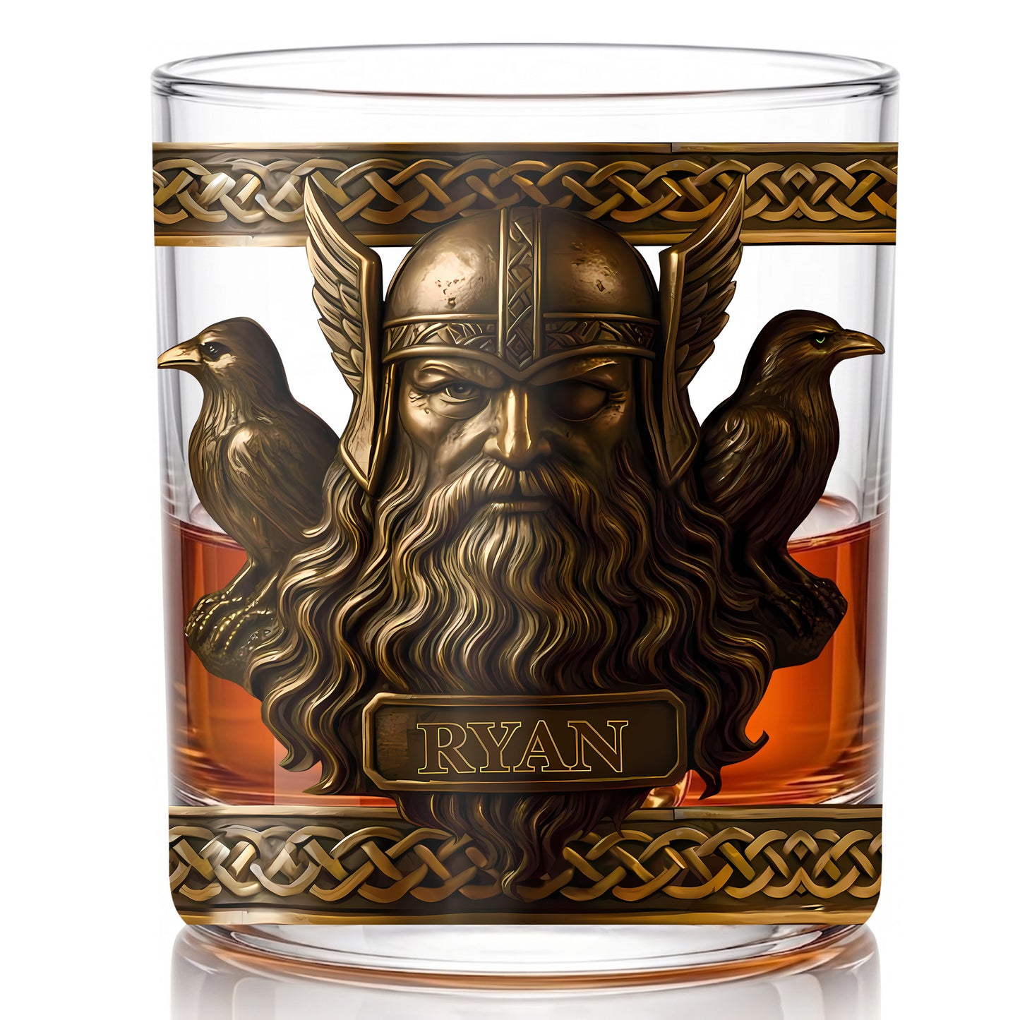 Personalized Viking Allfather Whiskey Glass - Custom Odin Design
