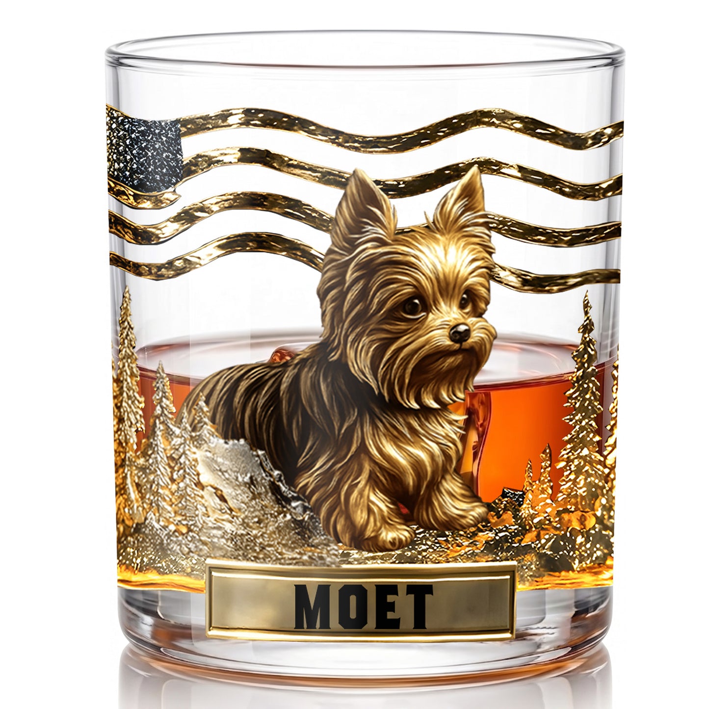 Personalized Yorkshire Terrier Whiskey Glass - Custom Dog Lover Gift