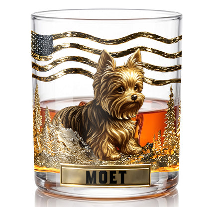 Personalized Yorkshire Terrier Whiskey Glass - Custom Dog Lover Gift